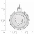 thumbnail image 2 of Sterling Silver Rhodium-Plated Engraveable Girl Disc Charm (29 X 23) Made In United States qm320/18, 2 of 2