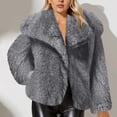 thumbnail image 2 of XPMWRP Women's Faux Fur Cardigan Long Sleeved Coat Lapel Solid Color Casual Jacket Daily Wear Suitable for Parties Attractive Stylish Outerwear Gray XL, 2 of 8