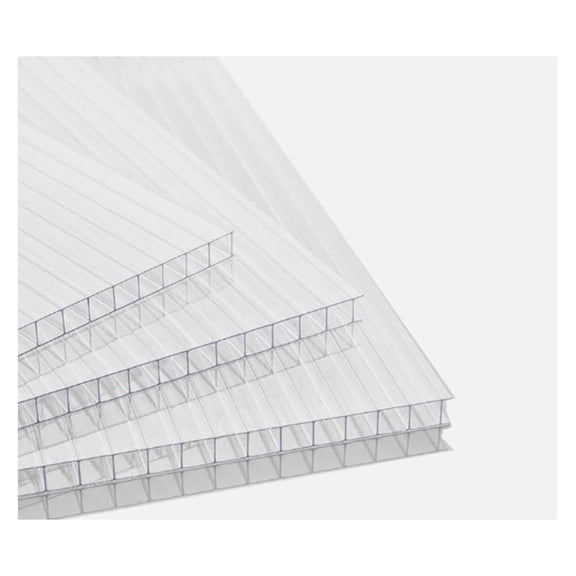 Twin Wall Polycarbonate Greenhouse Panels | Polycarbonate Roof Panels | Clear, Light Weight | 8mm | Size: 12" x 12" | 4 Pack