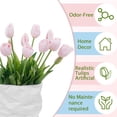 thumbnail image 3 of 15 Pcs Pink/ Orange Artificial Flowers Tulips Real Touch Latex Plastic Soft Faux Bouquets for Party Wedding Home Garden, 3 of 7