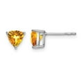 thumbnail image 1 of 1.00 Carat (ctw) Trillion-Cut Citrine Solitaire Post Earrings in 14K White Gold, 1 of 4