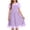 Purple, variant on Girls Summer Dress Mesh Puff Short Sleeve Crew Neck Dot Print Sundress Casual A Line Tulle Midi Dresses (15-16 Years, Wine)