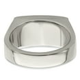 thumbnail image 4 of Edward Mirell Titanium Black Leather Insert Polished Ring, 4 of 7