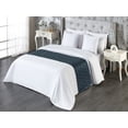 thumbnail image 3 of Art Deco Bed Runner, Geometric and Nostalgic Design Round Curvy Shapes Repeated Ovals Pattern, Decorative Accent Bedding Scarf for Hotels Homes & Guest Rooms, Queen, Night Blue and Camel, by Ambesonne, 3 of 3