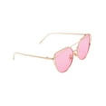 thumbnail image 2 of Womens Cat Eye Mirror Flat Lens Gold Frame Fashion Sunglasses, 2 of 5