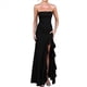 thumbnail image 2 of Vestido de Fiesta Ajustado Sin Mangas, , con Abertura Alta, Hombros Descubiertos y Fruncido para Mujer Negro L, 2 of 10