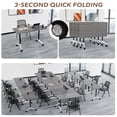 thumbnail image 3 of 47.2" Conference Table, 4 Pack Foldable Flip Top Modular Table with Silent Lockable Wheels, Space-Saving Mobile Training Desk for Office, Classroom & Meeting Spaces, Gray, 3 of 7