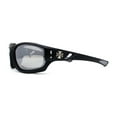 thumbnail image 3 of Choppers Classic Foam Pad Goggle Style Wrap Biker Sunglasses Matte Black Grey Silver Mirror, 3 of 4