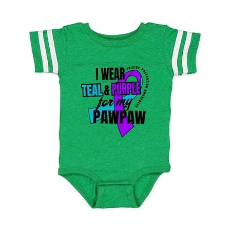 

Inktastic Suicide Prevention I Wear Teal and Purple for My Pawpaw Gift Baby Boy or Baby Girl Bodysuit