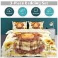 thumbnail image 5 of 3 Pcs Soft Bedding Set, Includes 1 Duvet Cover with Zipper And 2 Pillow,Shams Highland Cow with Sunflowers Twin(86"x70"), 5 of 8