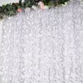 thumbnail image 3 of BalsaCircle 8x8 feet Silver Embroidered Leaves Sequined Tulle Backdrop Curtain Panel Party Events Decorations, 3 of 8