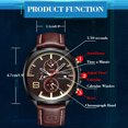 thumbnail image 2 of Reloj de pulsera informal de negocios con movimiento cronómetro de cuarzo para hombre, 2 of 8