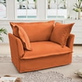 thumbnail image 6 of Luxurious Comfort - Slip-covered Armchair with Chenille Fabric, Orange, 6 of 11