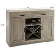 thumbnail image 2 of Gymax Kitchen Storage Buffet Cabinet Farmhouse Wooden Sideboard w/2 Drawer & Wine Rack, 2 of 10