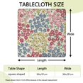 thumbnail image 2 of Pioneer Flower Floral Print Pattern Square Fitted Tablecloth with Elastic Edge,Square Table Cover,Washable Elastic Table Cover for Home Kitchen Party Decor 36"x36", 2 of 6