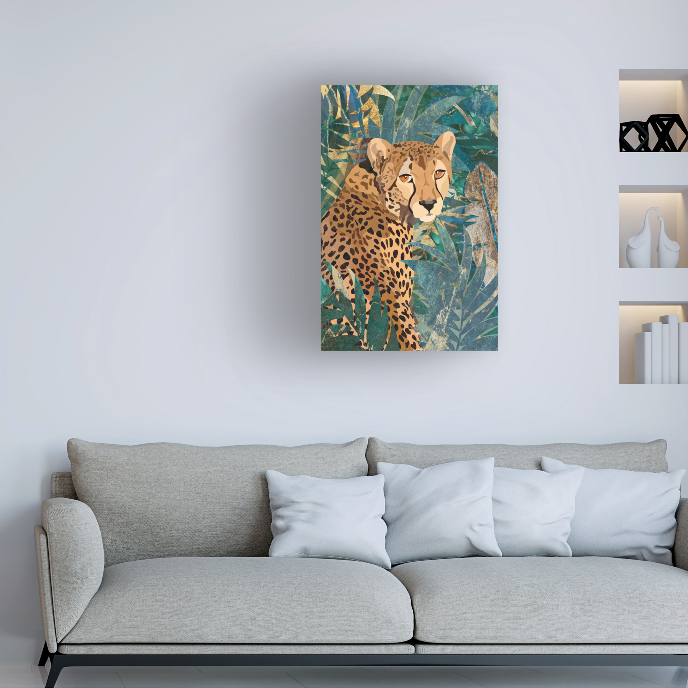 Sarah Manovski 'Cheetah In the Jungle 2' Canvas Art