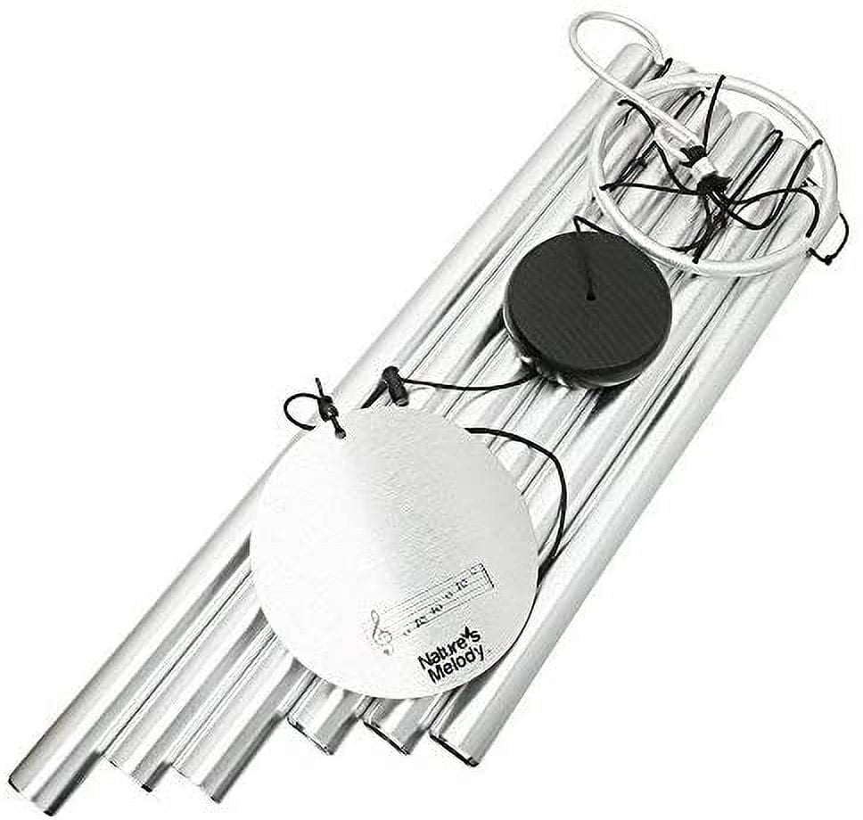 Natures Melody Aureole Tunes Wind Chimes  Outdoor Windchime with 6 Tubes Tuned to B Pentatonic Scale, 100% Rustproof Aluminum, Powder Finish & S Hook Hanger for Sympathy, Memorial Gift or Zen Garden