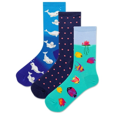 

Hot Sox womens Crew Socks Multi-colored 9 11 US