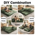 thumbnail image 5 of VKHCU 79" Convertible Sofa Bed, 5-in-1 Sleeper Sofa, Boneless Couch with Fixed-Shape Frame, Corduroy Folding Floor Sofa for Living Rooms,Bedroom, Apartment, No Assembly Required, Green, 5 of 9