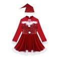 thumbnail image 3 of Alvivi Kids Girls Sequin Ice Skating Dance Leotard Dress Christmas Snowman Party Costume Hat Red 6, 3 of 7
