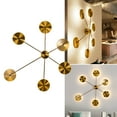 thumbnail image 2 of Modern Brass 6 Arm Sputnik Light Wall Sconce Fixture Golden Wall Lamps Decor NEW, 2 of 10