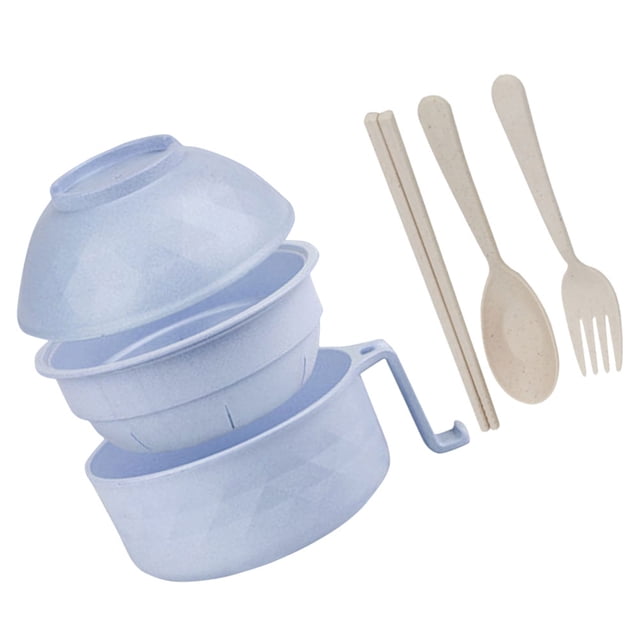BESTYASH 1 Para Ramen Con De Fibra De Bambú Apto Microondas Y Lavavajillas