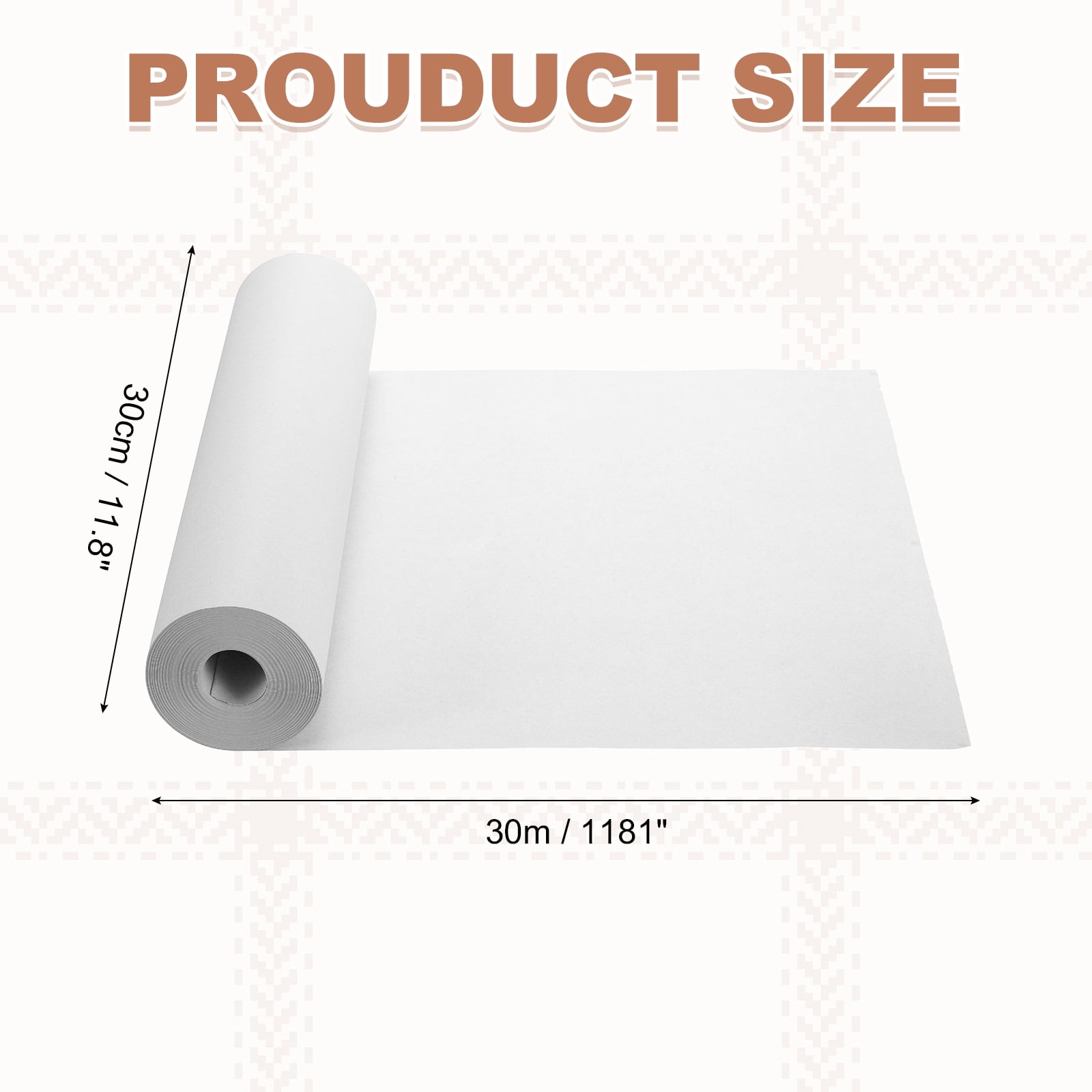 Uxcell Kraft Wrapping Paper, 11.8"x 1181"(98.42') Decorative Paper Kraft Craft Paper for Gift Wrapping Bouquet Flower Bulletin Board Art Painting Craft Packaging Shipping, White 645GSM