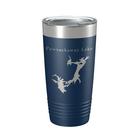 

Pawtuckaway Lake Map Tumbler Travel Mug Insulated Laser Engraved Coffee Cup New Hampshire 20 oz Navy Blue