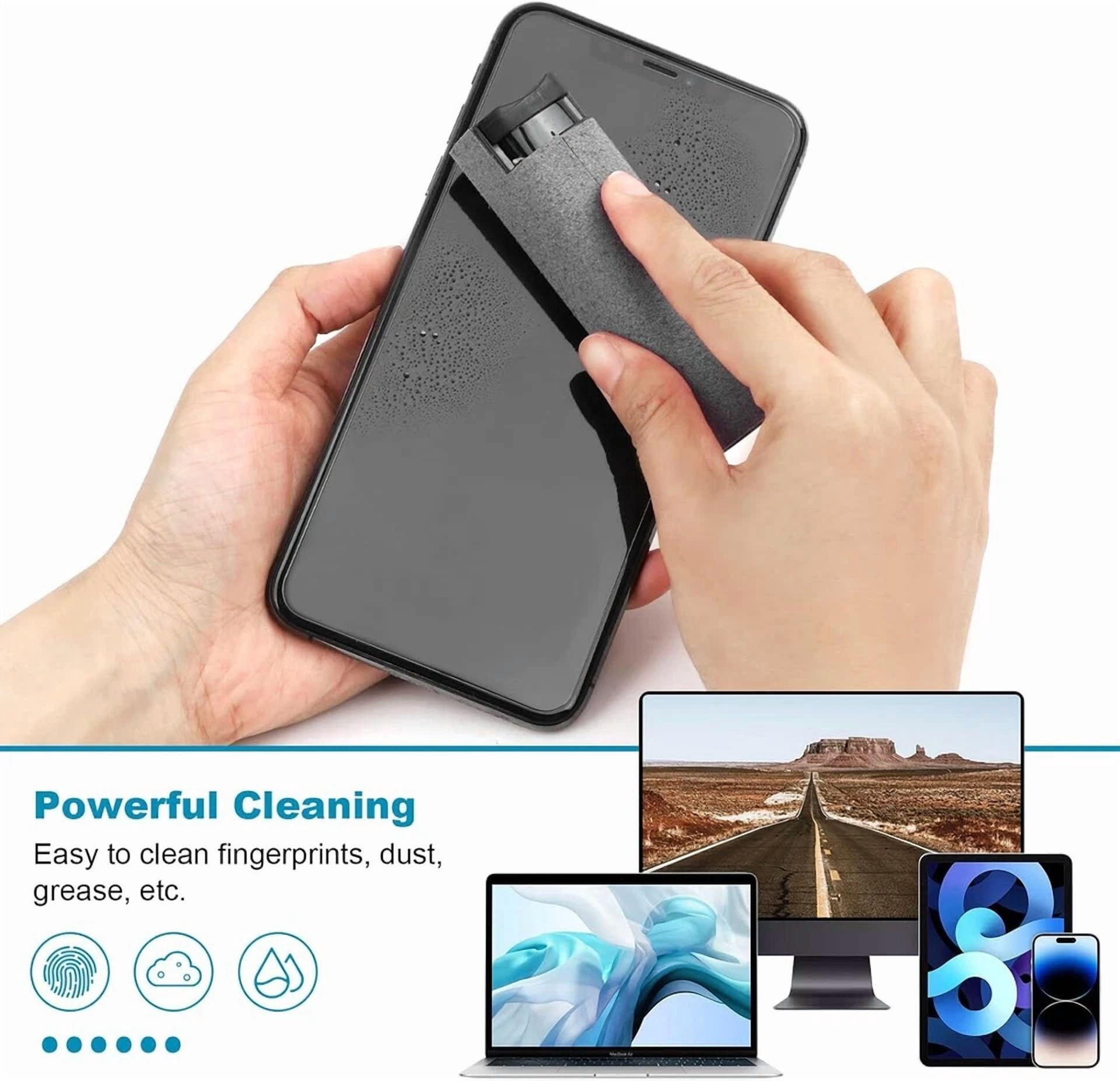 Screen Cleaning Spray With Universal Phone Stand 2 Pack For Tv, Tablet Lcd Phone