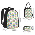 thumbnail image 2 of Pofeuu Rainbow Llama Print Backpack Travel Backpacks With Lunch Bag Pencil Bag Set 3 pcs Set Cartoon Backpack, 2 of 7