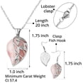 thumbnail image 6 of Rose Quartz Costume Jewelry Set Leaf Floral Earrings Necklace for Women Women Stainless Steel Size 20" Birthday Christmas Gifts, 6 of 10