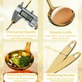 thumbnail image 4 of Soup Ladle Slotted Spoon Set, 304 Stainless Steel 12.2Inch Metal Ladle, Extra Large Soup Spoon with Long Handle for Serving, Cooking, Stirring, Serving Soups, Gold, 4 of 7