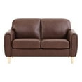 thumbnail image 2 of Serta Darby Transitional Stationary Loveseat, Brown Faux Leather, 2 of 10