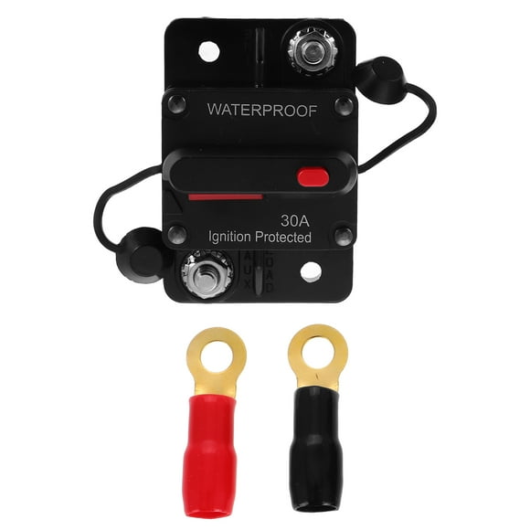 Disjoncteur 30 Ampères avec Réinitialisation Manuelle 12v-48v Dc Étanche pour Voiture Audio Marine Rv Bateau Panneau Solaire et Protection Moteur de Pêche