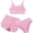 Pink, variant on Girl Swimsuit Size 10-12 Girl's 3 Piece Swimsuit Cute Triangle Bikini with Ditsy Floral Print Cover Up Kid Bathing Suit(Yellow,13-14 Years)