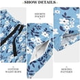 thumbnail image 5 of Vintage Floral Pattern Small White Flower On Trend Blue Mens Pajama Pants Shorts Sleepwear Lounge Men's Pajama Bottoms Gift for Family, 5 of 7