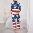 thumbnail image 3 of Bingfone Womens Pajama Sets USA Colors Stripes1 Print,Long Sleeve Loungewear Pajamas Set-XX-Large, 3 of 8