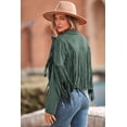 thumbnail image 2 of Chaqueta Corta con Flecos de Ante Sintético PRETTYGARDEN Verde XXL, 2 of 9