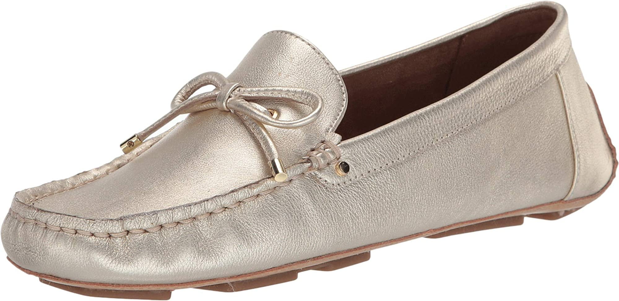 Aerosoles Womens Brookhaven Driving Style Loafer, Gold Metallic, Medium