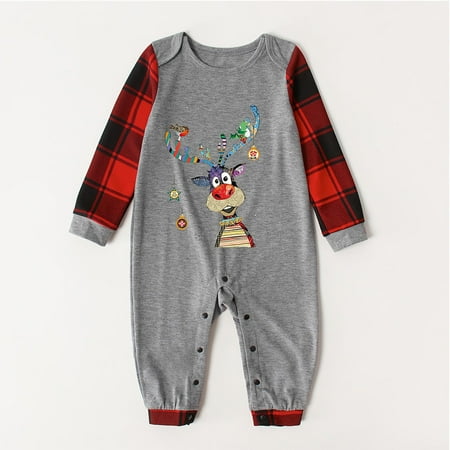 

CHGBMOK Christmas Pajamas Matching Family Sets Christmas Casual Printed Top With Bottom Outfits Home Wear