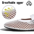 thumbnail image 5 of CHICVOMEY Mesh Shoes for Women Breathable Ballet Flats with Buckle Fashion Fishnet Flats for Women Casual Work Fashion Flats, 5 of 9