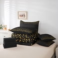 thumbnail image 6 of jejeloiu Glitter Print Bedding Comforter Set 7pcs,Minimalist Desgin Queen Bedding Sets,Gold BlackQueen Sheet Sets For Girls,Breathable Bedroom Decor Reversible, 6 of 8