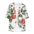 thumbnail image 5 of Sokhug Kimonos for Women Floral Short Sleeve Cardigan Summer Casual Loose Open Front Beach Cover Up Chiffon Resort Wear, 5 of 5