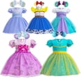 thumbnail image 2 of Vestido de princesa Elsa de Frozen de Disney para niñas pequeñas, fiesta de cumpleaños para niños, disfraz de Cosplay de sirena Jasmine de Rapunzel, Vestidos de Bella 2T-100 Gao Jinjia LED, 2 of 2