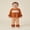 Orange, variant on Toddler Girl Halloween Outfit Ghost Pumpkin Embroidery Long Sleeve Crew Neck Tops and Ruffle Plaid Pants 2-Piece Set