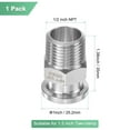 thumbnail image 3 of Uxcell 1-Pack Tri Sanitary 1/2 in Clamp Fittings to 1/2 in NTP Male Thread Stainless Steel Pipe Hexagon Fitting Ferrule OD 25.2mm, 3 of 7