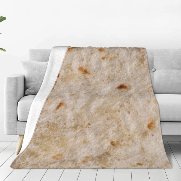 Balery Tortilla Manta de Felpa Suave y Acogedora – Cobija de Franela Aterciopelada para Cama, Lavable y Cálida para Sofá, Mascotas, Transpirable-80"x60"