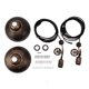 thumbnail image 1 of Juego de 2 luces colgantes de polea industrial vintage con cable de 19,6 pies, luz de techo con cúpula de bronce, enchufe estadounidense de 110-240V, 1 of 14
