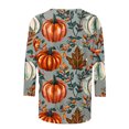 thumbnail image 4 of Jamicy Fall Sweatshirts for Women Fall Season Pumpkin Maple Leaf Print Tshirt for Women Thanksgiving Tops Autumn Thankful 3/4 Sleeve Graphic Tees, 4 of 5