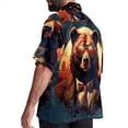 thumbnail image 3 of Vintage Bear Men's Short Sleeve Beach Shirts, Casual Button Down Poplin Printed Summer Tops - Unisex, 3 of 6